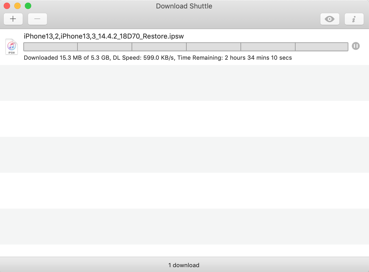 downloading interface download shuttle.